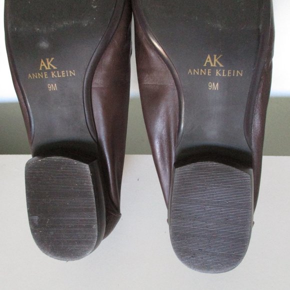 AK Anne Klein Womens Brown Leather Embossed Snakeskin Loafer - Size 9M - Picture 10 of 10